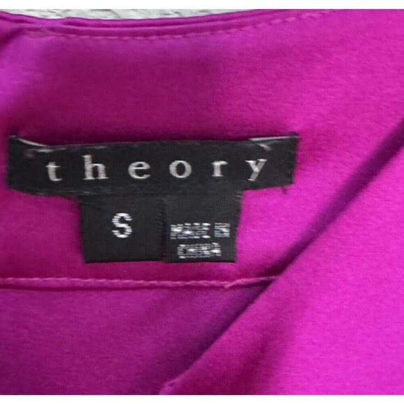 Theory Silk Tank Top Womens Small Purple Magenta Morisa Sleeveless Blouse Shirt - Picture 2 of 9